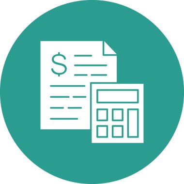 Bütçe, finansal, ikon vektör imajı. İş ve ofis için de kullanılabilir. Web uygulamalarında, mobil uygulamalarda ve yazdırma ortamlarında kullanılabilir.