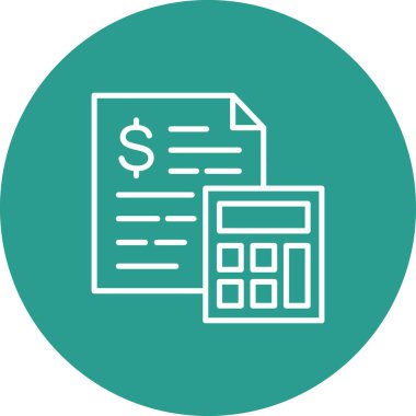 Bütçe, finansal, ikon vektör imajı. İş ve ofis için de kullanılabilir. Web uygulamalarında, mobil uygulamalarda ve yazdırma ortamlarında kullanılabilir.