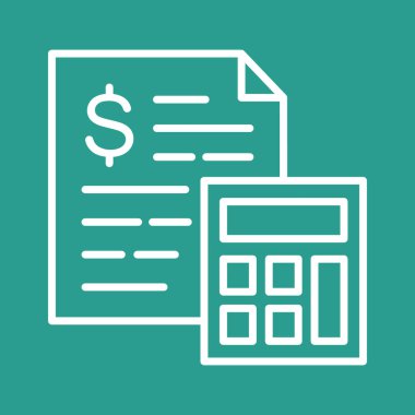 Bütçe, finansal, ikon vektör imajı. İş ve ofis için de kullanılabilir. Web uygulamalarında, mobil uygulamalarda ve yazdırma ortamlarında kullanılabilir.