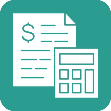 Bütçe, finansal, ikon vektör imajı. İş ve ofis için de kullanılabilir. Web uygulamalarında, mobil uygulamalarda ve yazdırma ortamlarında kullanılabilir.