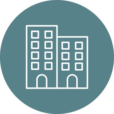 Bina, iş yeri, ofis ikonu vektör görüntüsü. İş ve ofis için de kullanılabilir. Web uygulamalarında, mobil uygulamalarda ve yazdırma ortamlarında kullanılabilir.