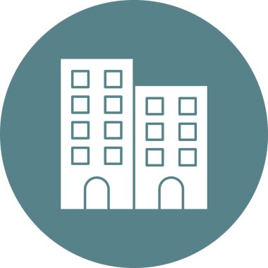 Bina, iş yeri, ofis ikonu vektör görüntüsü. İş ve ofis için de kullanılabilir. Web uygulamalarında, mobil uygulamalarda ve yazdırma ortamlarında kullanılabilir.