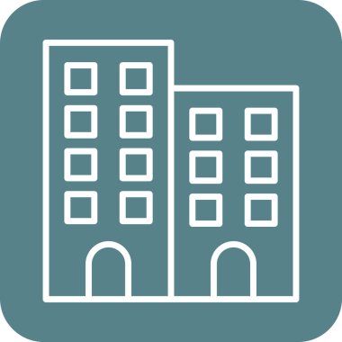 Bina, iş yeri, ofis ikonu vektör görüntüsü. İş ve ofis için de kullanılabilir. Web uygulamalarında, mobil uygulamalarda ve yazdırma ortamlarında kullanılabilir.