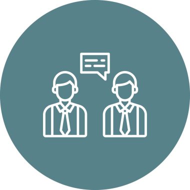 İş sohbeti, toplantı, iş konuşma ikonu vektör imajı. İş ve ofis için de kullanılabilir. Web uygulamalarında, mobil uygulamalarda ve yazdırma ortamlarında kullanılabilir.