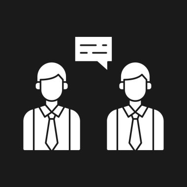 İş sohbeti, toplantı, iş konuşma ikonu vektör imajı. İş ve ofis için de kullanılabilir. Web uygulamalarında, mobil uygulamalarda ve yazdırma ortamlarında kullanılabilir.