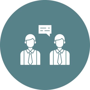 İş sohbeti, toplantı, iş konuşma ikonu vektör imajı. İş ve ofis için de kullanılabilir. Web uygulamalarında, mobil uygulamalarda ve yazdırma ortamlarında kullanılabilir.