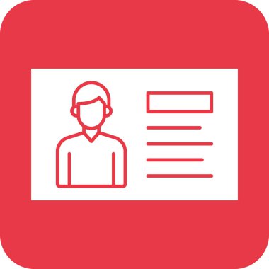 İş, kart, kimlik simgesi vektör görüntüsü. İş ve ofis için de kullanılabilir. Web uygulamalarında, mobil uygulamalarda ve yazdırma ortamlarında kullanılabilir.