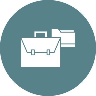 İş, portföy, evrak çantası, bavul ikonu vektör resmi. Bankacılık ve finans için de kullanılabilir. Web uygulamalarında, mobil uygulamalarda ve yazdırma ortamlarında kullanılabilir.