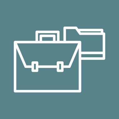 İş, portföy, evrak çantası, bavul ikonu vektör resmi. Bankacılık ve finans için de kullanılabilir. Web uygulamalarında, mobil uygulamalarda ve yazdırma ortamlarında kullanılabilir.