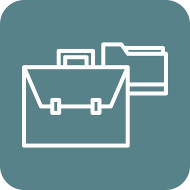 İş, portföy, evrak çantası, bavul ikonu vektör resmi. Bankacılık ve finans için de kullanılabilir. Web uygulamalarında, mobil uygulamalarda ve yazdırma ortamlarında kullanılabilir.