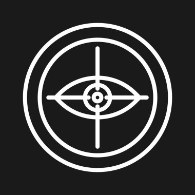 İş, hedef, arayüz, görüş, multimedya ikon vektör görüntüsü. Bankacılık ve finans için de kullanılabilir. Web uygulamalarında, mobil uygulamalarda ve yazdırma ortamlarında kullanılabilir.