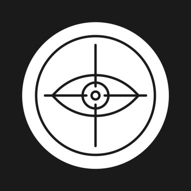 İş, hedef, arayüz, görüş, multimedya ikon vektör görüntüsü. Bankacılık ve finans için de kullanılabilir. Web uygulamalarında, mobil uygulamalarda ve yazdırma ortamlarında kullanılabilir.