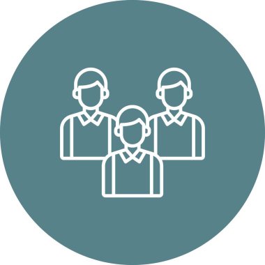 İş adamı, takım, grup, liderler ikon vektör imajı. İş ve ofis için de kullanılabilir. Web uygulamalarında, mobil uygulamalarda ve yazdırma ortamlarında kullanılabilir.