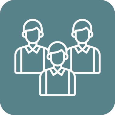 İş adamı, takım, grup, liderler ikon vektör imajı. İş ve ofis için de kullanılabilir. Web uygulamalarında, mobil uygulamalarda ve yazdırma ortamlarında kullanılabilir.