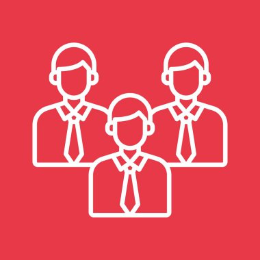 İş adamı, takım, grup, liderler ikon vektör imajı. İş ve ofis için de kullanılabilir. Web uygulamalarında, mobil uygulamalarda ve yazdırma ortamlarında kullanılabilir.