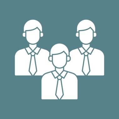 İş adamı, takım, grup, liderler ikon vektör imajı. İş ve ofis için de kullanılabilir. Web uygulamalarında, mobil uygulamalarda ve yazdırma ortamlarında kullanılabilir.
