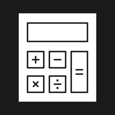 Hesaplama, hesap makinesi, finansal ikon vektör görüntüsü. İş ve ofis için de kullanılabilir. Web uygulamalarında, mobil uygulamalarda ve yazdırma ortamlarında kullanılabilir.
