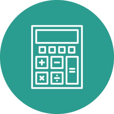 Hesap makinesi, hesaplama, matematik ikonu vektör görüntüsü. Bankacılık ve finans için de kullanılabilir. Web uygulamalarında, mobil uygulamalarda ve yazdırma ortamlarında kullanılabilir.