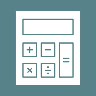 Hesaplama, hesap makinesi, finansal ikon vektör görüntüsü. İş ve ofis için de kullanılabilir. Web uygulamalarında, mobil uygulamalarda ve yazdırma ortamlarında kullanılabilir.