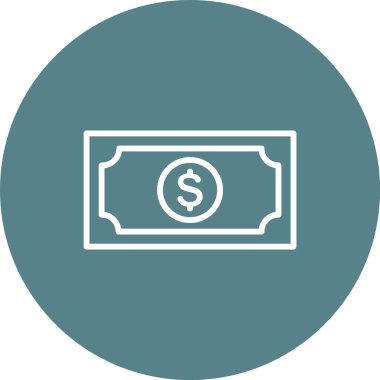 Nakit, para, para, ödeme, dolar ikonu vektör imajı. Bankacılık ve finans için de kullanılabilir. Web uygulamalarında, mobil uygulamalarda ve yazdırma ortamlarında kullanılabilir.