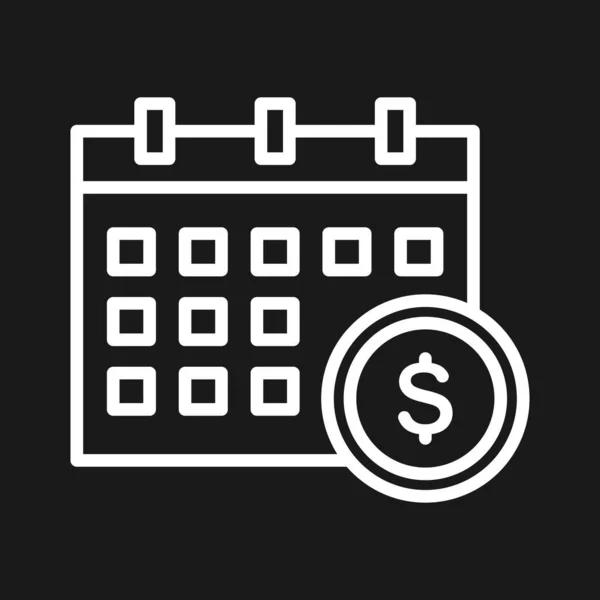 Calendario Dólar Dinero Organizar Horario Evento Icono Imagen Vectorial También — Vector de stock