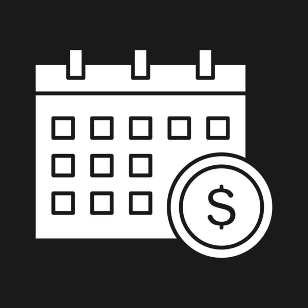 Calendário Dólar Dinheiro Organizar Programação Imagem Vetor Ícone Evento Também — Vetor de Stock
