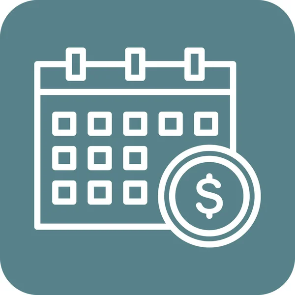 Kalendář Dolar Peníze Organizovat Plán Ikona Události Vektorový Obraz Lze — Stockový vektor