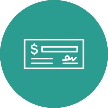 Çek, sözleşme, belge, belge, harf simgesi vektör resmi. Bankacılık ve finans için de kullanılabilir. Web uygulamalarında, mobil uygulamalarda ve yazdırma ortamlarında kullanılabilir.