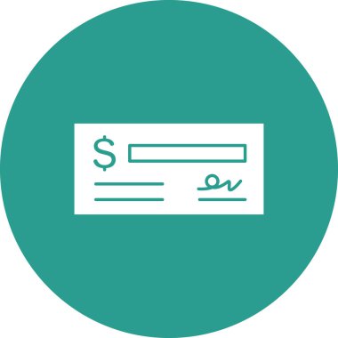 Çek, sözleşme, belge, belge, harf simgesi vektör resmi. Bankacılık ve finans için de kullanılabilir. Web uygulamalarında, mobil uygulamalarda ve yazdırma ortamlarında kullanılabilir.