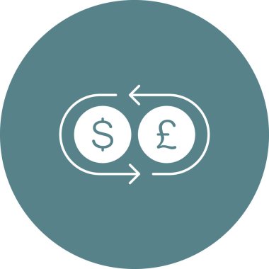 Para değişimi, değişim, ok, dolar simgesi vektör görüntüsü. Bankacılık ve finans için de kullanılabilir. Web uygulamalarında, mobil uygulamalarda ve yazdırma ortamlarında kullanılabilir.