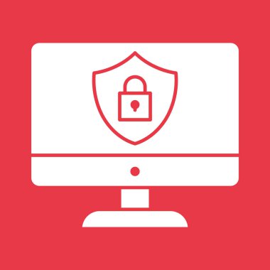 Veri, kilitlendi, koruma, ekran, kalkan simgesi vektör görüntüsü. Bankacılık ve finans için de kullanılabilir. Web uygulamalarında, mobil uygulamalarda ve yazdırma ortamlarında kullanılabilir.