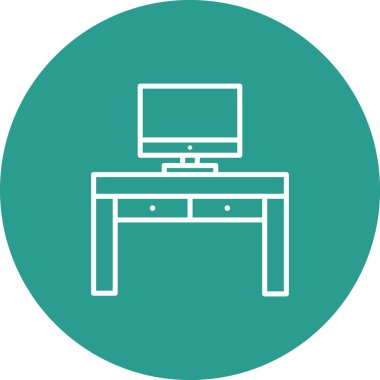 Masa simgesi vektör resmi. İş ve ofis için de kullanılabilir. Web uygulamalarında, mobil uygulamalarda ve yazdırma ortamlarında kullanılabilir.