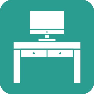 Masa simgesi vektör resmi. İş ve ofis için de kullanılabilir. Web uygulamalarında, mobil uygulamalarda ve yazdırma ortamlarında kullanılabilir.