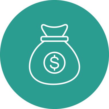 Finans, yatırım, para, çanta ikonu vektör imajı. İş ve ofis için de kullanılabilir. Web uygulamalarında, mobil uygulamalarda ve yazdırma ortamlarında kullanılabilir.