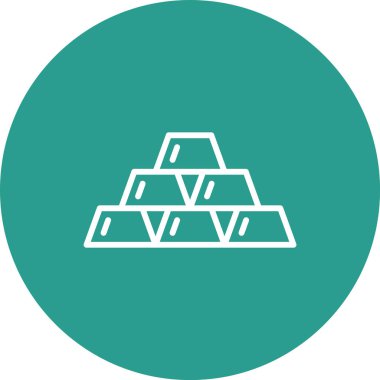 Altın, külçe, banka, iş, finans ikonu vektör imajı. Bankacılık ve finans için de kullanılabilir. Web uygulamalarında, mobil uygulamalarda ve yazdırma ortamlarında kullanılabilir.