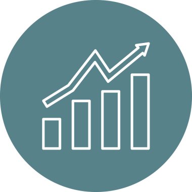 Büyüme, artış, kâr, ilerleme ikonu vektör görüntüsü. İş ve ofis için de kullanılabilir. Web uygulamalarında, mobil uygulamalarda ve yazdırma ortamlarında kullanılabilir.