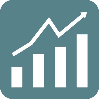 Büyüme, artış, kâr, ilerleme ikonu vektör görüntüsü. İş ve ofis için de kullanılabilir. Web uygulamalarında, mobil uygulamalarda ve yazdırma ortamlarında kullanılabilir.