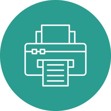 Ofis, yazıcı, baskı, ikon vektör resmi. İş ve ofis için de kullanılabilir. Web uygulamalarında, mobil uygulamalarda ve yazdırma ortamlarında kullanılabilir.