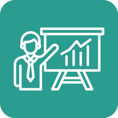 Sunum, eğitim, sınıf, ikon vektör görüntüsüyle buluşma. Bankacılık ve finans için de kullanılabilir. Web uygulamalarında, mobil uygulamalarda ve yazdırma ortamlarında kullanılabilir.