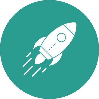 Roket, iş, başlangıç, hız ikonu vektör görüntüsü. İş ve ofis için de kullanılabilir. Web uygulamalarında, mobil uygulamalarda ve yazdırma ortamlarında kullanılabilir.