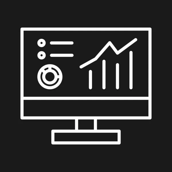Monitoraggio Report Vendite Schermo Immagine Vettoriale Icona Statistiche Può Anche — Vettoriale Stock
