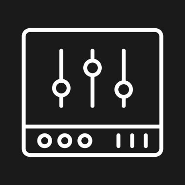 Kontrol, eşitleyici, ses simgesi vektör görüntüsü. Seo & web için de kullanılabilir. Web uygulamalarında, mobil uygulamalarda ve yazdırma ortamlarında kullanılabilir.