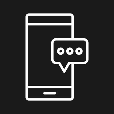 Mesaj, telefon, SMS ikon vektör görüntüsü. Seo & web için de kullanılabilir. Web uygulamalarında, mobil uygulamalarda ve yazdırma ortamlarında kullanılabilir.