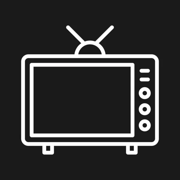 Развлечения Телевидение Векторное Изображение Значка Телевизора Использоваться Seo Web Подходит — стоковый вектор