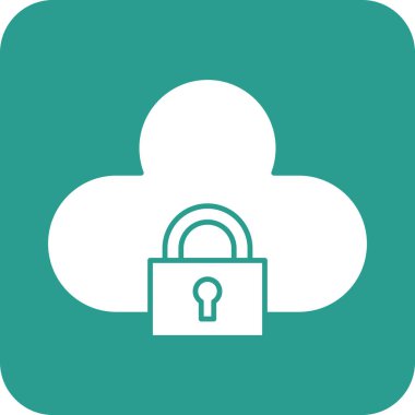 Bulut, kilit, koruma ikonu vektör görüntüsü. Siber güvenlik için de kullanılabilir. Web uygulamalarında, mobil uygulamalarda ve yazdırma ortamlarında kullanılabilir.