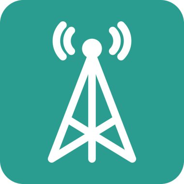 İletişim, kule, radyo ikonu vektör görüntüsü. Seo & web için de kullanılabilir. Web uygulamalarında, mobil uygulamalarda ve yazdırma ortamlarında kullanılabilir.