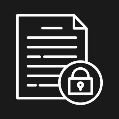 Belge, kilit, koruma simgesi vektör görüntüsü. Siber güvenlik için de kullanılabilir. Web uygulamalarında, mobil uygulamalarda ve yazdırma ortamlarında kullanılabilir.