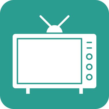 Eğlence, televizyon, TV ikonu vektör görüntüsü. Seo & web için de kullanılabilir. Web uygulamalarında, mobil uygulamalarda ve yazdırma ortamlarında kullanılabilir.