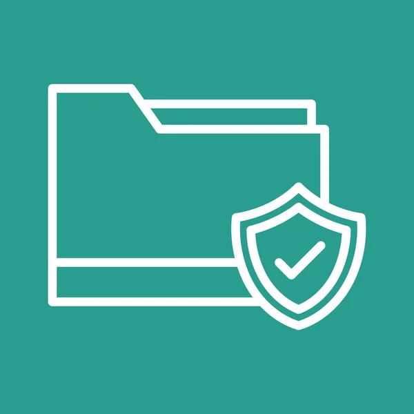 Folder Secured Shield Icon Vector Image Can Also Used Cyber — Stock Vector