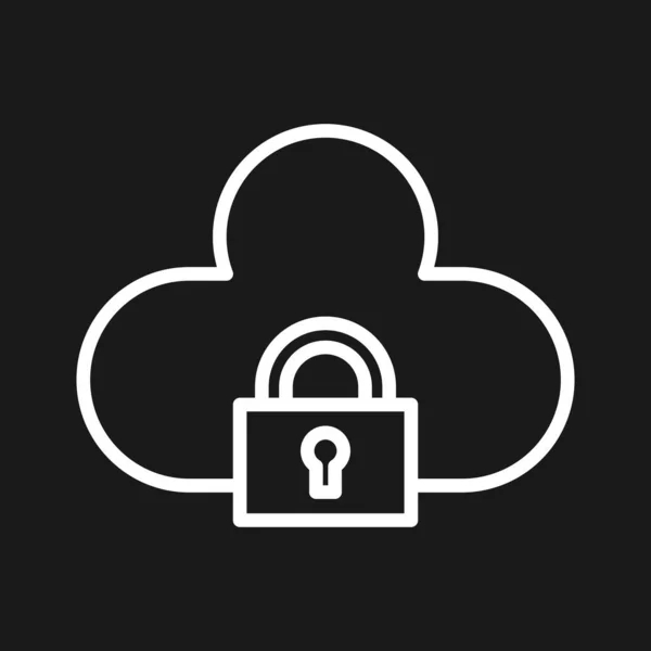 Cloud Lock Protection Icon Vector Image Can Also Used Cyber — Stock Vector